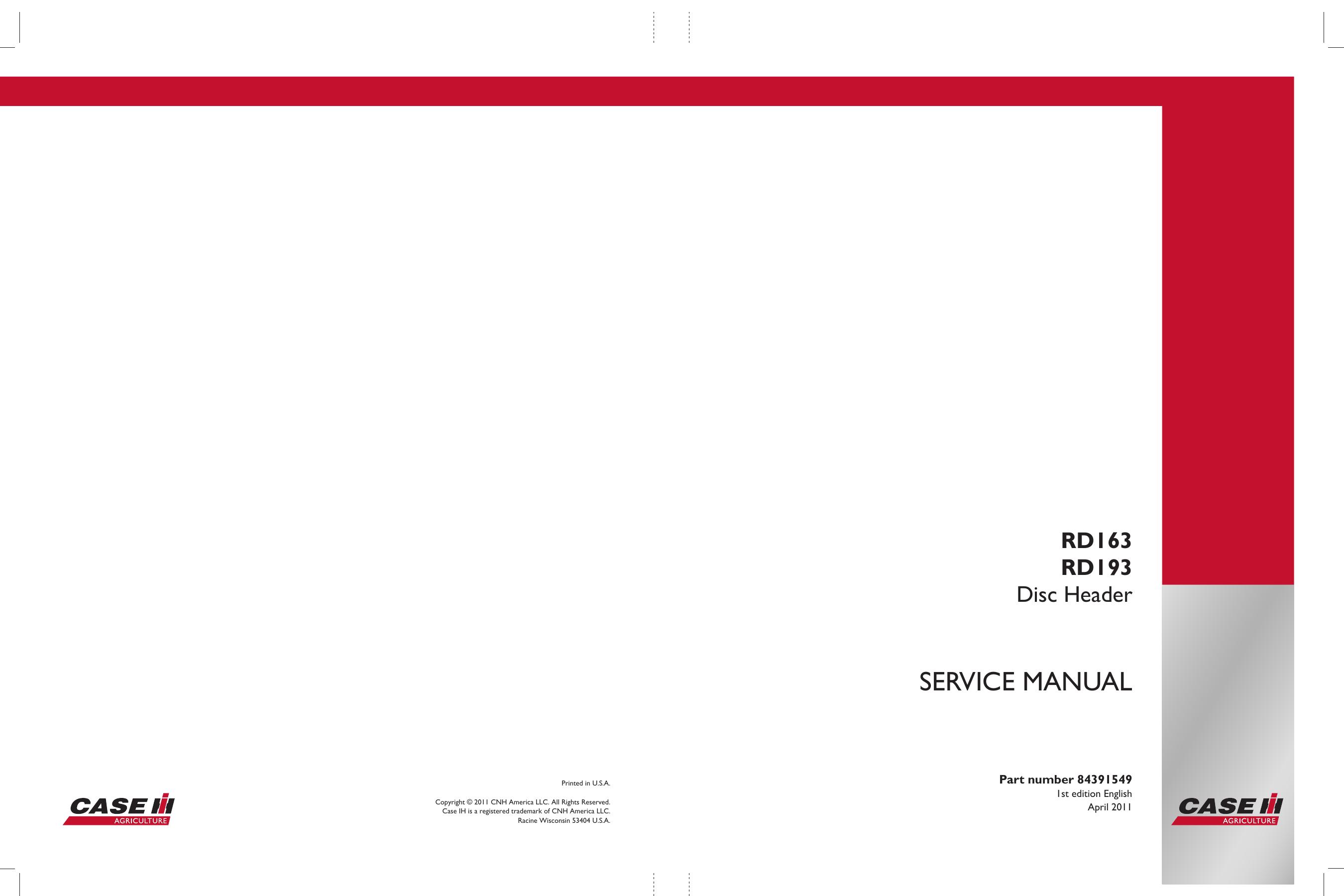 HEADER RD163 , RD193 SERVICE MANUAL